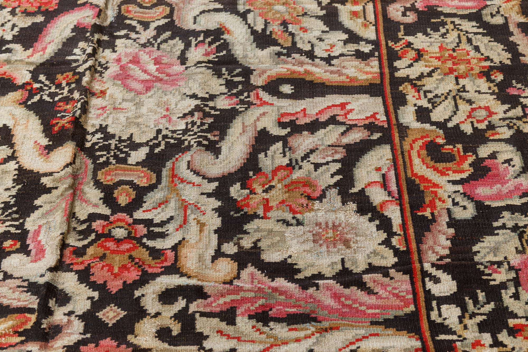 Early 20th Century Russian Bessarabian Floral Handmade Wool Rug , index ...