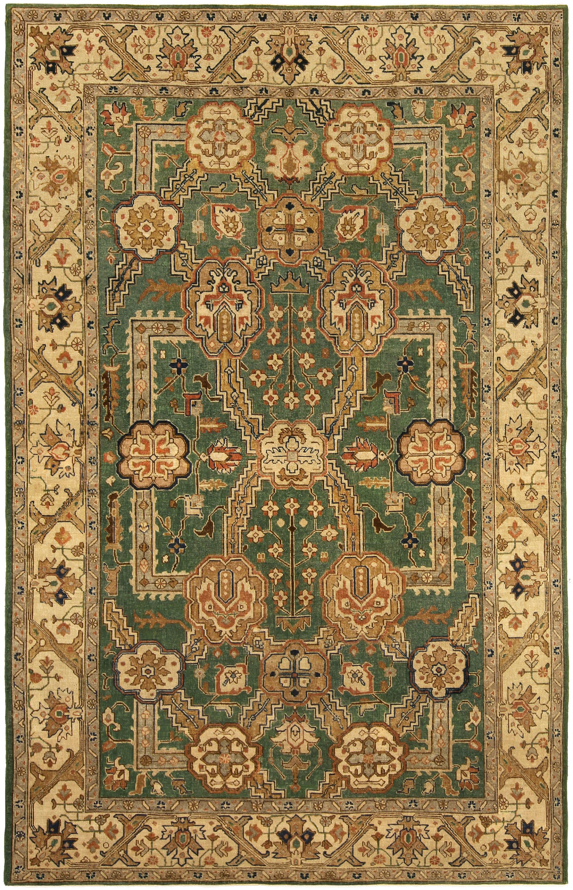 Antique Persian Tabriz Rug Index BB5166   Antique Rug Persian Tabriz Green Botanical Bb5166 9x6 1931x3000 