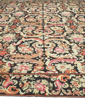 Vintage Russian Bessarabian Floral Handwoven Wool Rug BB2638 By DLB