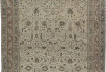 Antique Persian Khorassan Gray, Beige, <mark class='searchwp-highlight'>Indigo</mark>, Rust and Warm Brown Wool Rug BB6478