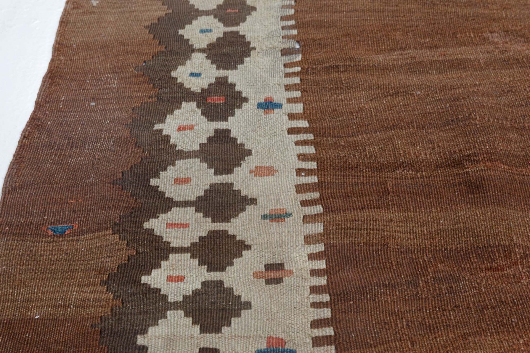 Mid-20th Century Turkish Chocolate Brown Handmade Wool Kilim Rug BB6909 ...