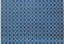 Doris Leslie Blau Collection Contemporary Indian Dhurrie Blue, White Cotton Rug N11020