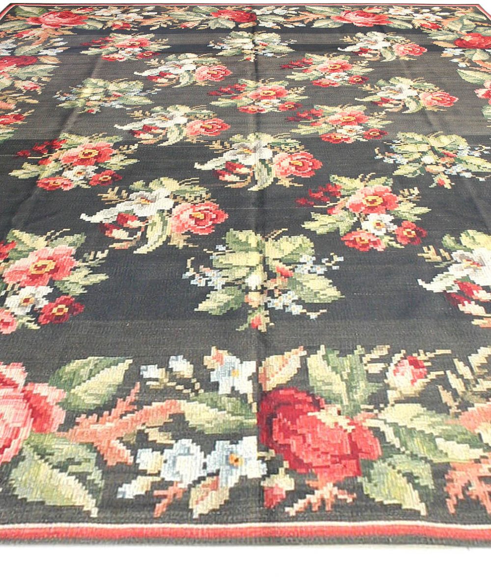 Russian Bessarabian Rug With Pattern Of Pink Red And Light Blue ...